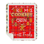 Personalized Gift Tartan Plaid Blanket Clan Burnett Modern With Christmas Cookie Baking Crew Christmas Gift Sherpa Blanket, tartan sherpa blanket,buffalo plaid sherpa blanket,christmas sherpa blanket,Christmas Throw Blanket,green plaid sherpa blanket,green sherpa blanket