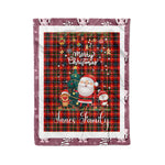 Personalized Gift Tartan Plaid Blanket Clan Innes With Funny Santa Snowman Reindeer Merry Christmas Fleece Blanket, Home Living Room, Plaid Blanket, Tartan Blanket, Scottish Blanket, Buffalo fleece blanket, Christmas Blanket