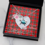 Sea Turtle Necklace Gift for My Beautiful Girlfriend Valentines Necklace Clan Binning Tartan Blue Turtle Necklace