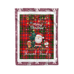 Personalized Gift Tartan Plaid Blanket Clan Stewart of Appin With Funny Santa Snowman Reindeer Merry Christmas Fleece Blanket, Home Living Room, Plaid Blanket, Tartan Blanket, Scottish Blanket, Buffalo fleece blanket, Christmas Blanket