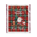 Personalized Gift Tartan Plaid Blanket Clan Kerr Ancient With Funny Santa Snowman Reindeer Merry Christmas Fleece Blanket, Home Living Room, Plaid Blanket, Tartan Blanket, Scottish Blanket, Buffalo fleece blanket, Christmas Blanket