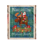 Personalized Gift Plaid Tartan Blanket Clan Oliphant Ancient With Moose Lover Xmas Gift Santa Riding Christmas Fleece Blanket