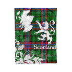 Scotstee Shop Tartan Plaid Fleece Blankets Thistle and Lion Scottish Clan McGeachie Plaid Blanket