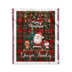 Personalized Gift Tartan Plaid Blanket Clan Gregor With Funny Santa Snowman Reindeer Merry Christmas Fleece Blanket, Christmas Blanket, Plaid Blanket, Tartan Blanket,Scottish Blanket