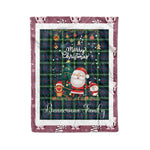 Personalized Gift Tartan Plaid Blanket Clan Bannerman With Funny Santa Snowman Reindeer Merry Christmas Fleece Blanket, Home Living Room, Plaid Blanket, Tartan Blanket, Scottish Blanket, Buffalo fleece blanket, Christmas Blanket
