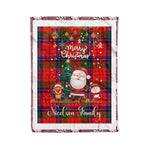 Personalized Gift Tartan Plaid Blanket Clan Nicolson With Funny Santa Snowman Reindeer Merry Christmas Fleece Blanket, Home Living Room, Plaid Blanket, Tartan Blanket, Scottish Blanket, Buffalo fleece blanket, Christmas Blanket
