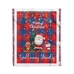 Personalized Gift Tartan Plaid Blanket Clan Galloway With Funny Santa Snowman Reindeer Merry Christmas Fleece Blanket, Christmas Blanket, Plaid Blanket, Tartan Blanket,Scottish Blanket