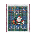 Personalized Gift Tartan Plaid Blanket Clan MacPhail With Funny Santa Snowman Reindeer Merry Christmas Fleece Blanket, Home Living Room, Plaid Blanket, Tartan Blanket, Scottish Blanket, Buffalo fleece blanket, Christmas Blanket
