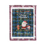 Personalized Gift Tartan Plaid Blanket Clan Cockburn With Funny Santa Snowman Reindeer Merry Christmas Fleece Blanket, Home Living Room, Plaid Blanket, Tartan Blanket, Scottish Blanket, Buffalo fleece blanket, Christmas Blanket