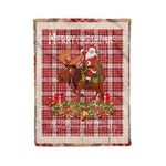 Personalized Gift Plaid Tartan Blanket Clan MacDougall Dress With Moose Lover Xmas Gift Santa Riding Christmas Fleece Blanket