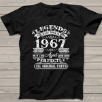 Scotstee Shop - 54 Years Old Gifts Legend Were Born In 1967 54th Birthday Shirt