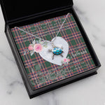 Sea Turtle Necklace Gift for My Beautiful Girlfriend Valentines Necklace Clan MacFarlane Tartan Blue Turtle Necklace