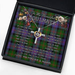 To My Beautiful Soulmate Necklace In Your Eyes I Have Found My Home Clan Blair Modern Tartan Cross Dancing Necklace