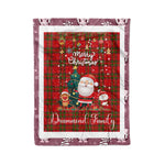 Personalized Gift Tartan Plaid Blanket Clan Drummond With Funny Santa Snowman Reindeer Merry Christmas Fleece Blanket, Home Living Room, Plaid Blanket, Tartan Blanket, Scottish Blanket, Buffalo fleece blanket, Christmas Blanket