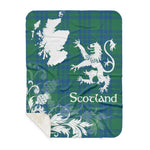 Sherpa Blanket - Tartan Blanket Thistle and Lion Scottish Clan Montgomery Ancient Plaid Blanket, plaid sherpa blanket queen,purple sherpa blanket,queen sherpa blanket,queen size sherpa blanket,red sherpa blanket,scottish tartan blankets,sherpa blanket,sherpa christmas blanket