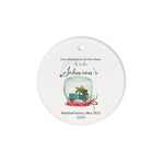 Scotstee Shop - Personalize Name Family First Christmas as Mr & Mrs Blue Truck New Home Ceramic Ornament, First Christmas In Our New Home Ornament