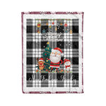 Personalized Gift Tartan Plaid Blanket Clan MacFarlane Grey With Funny Santa Snowman Reindeer Merry Christmas Fleece Blanket, Home Living Room, Plaid Blanket, Tartan Blanket, Scottish Blanket, Buffalo fleece blanket, Christmas Blanket