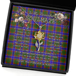 To My Beautiful Soulmate Sunflower Necklace In Your Eyes I Have Found My Home Clan Adam Tartan Jewelry For Girlfriend, Tartan Sunflower Pendant Necklace, Scottish Tartan Jewelry, valentine necklace, necklace girlfriend, necklace for wife, cute necklaces for girlfriend, jewelry for girlfriend, to my soulmate necklace, to my future wife necklace