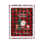 Personalized Gift Tartan Plaid Blanket Clan Ramsay Red With Funny Santa Snowman Reindeer Merry Christmas Fleece Blanket, Home Living Room, Plaid Blanket, Tartan Blanket, Scottish Blanket, Buffalo fleece blanket, Christmas Blanket