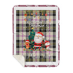 Personalized Gift Tartan Plaid Blanket Clan MacPherson Dress Ancient With Funny Santa Snowman Reindeer Merry Christmas Gift Sherpa Blanket, blue plaid sherpa blanket,blue tartan sherpa blanket,Buchan,buffalo plaid sherpa blanket,christmas sherpa blanket,Christmas Throw Blanket