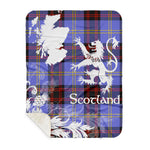 Sherpa Blanket - Tartan Blanket Thistle and Lion Scottish Clan Rutherford Plaid Blanket, plaid sherpa blanket queen,purple sherpa blanket,queen sherpa blanket,queen size sherpa blanket,red sherpa blanket,scottish tartan blankets,sherpa blanket,sherpa christmas blanket