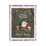 Personalized Gift Tartan Plaid Blanket Clan Bisset Pattern With Funny Santa Snowman Reindeer Merry Christmas Fleece Blanket, Home Living Room, Plaid Blanket, Tartan Blanket, Scottish Blanket, Buffalo fleece blanket, Christmas Blanket