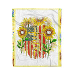 Scotstee Shop - Fleece Blanket - Faith Hope Love Cross Sunflower USA Flag Gifts Fleece Blanket