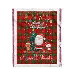 Personalized Gift Tartan Plaid Blanket Clan Maxwell With Funny Santa Snowman Reindeer Merry Christmas Fleece Blanket, Home Living Room, Plaid Blanket, Tartan Blanket, Scottish Blanket, Buffalo fleece blanket, Christmas Blanket