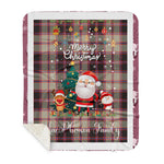 Personalized Gift Tartan Plaid Blanket Clan MacPherson Hunting Ancient With Funny Santa Snowman Reindeer Merry Christmas Gift Sherpa Blanket, blue plaid sherpa blanket,blue tartan sherpa blanket,Buchan,buffalo plaid sherpa blanket,christmas sherpa blanket,Christmas Throw Blanket