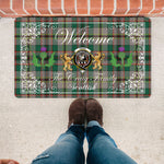 Doormat - Welcome Mat Scottish Clan Craig Ancient Tartan Door Mat, Plaid Doormat With Thistle and Two Lion Scottish