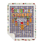 Personalized Gift Tartan Plaid Blanket Clan Hannay Grey With Christmas Cookie Baking Crew Christmas Gift Sherpa Blanket, tartan sherpa blanket,buffalo plaid sherpa blanket,christmas sherpa blanket,Christmas Throw Blanket,green plaid sherpa blanket,green sherpa blanket