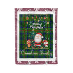 Personalized Gift Tartan Plaid Blanket Clan Cranstoun Hunting With Funny Santa Snowman Reindeer Merry Christmas Fleece Blanket, Home Living Room, Plaid Blanket, Tartan Blanket, Scottish Blanket, Buffalo fleece blanket, Christmas Blanket