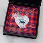 Sea Turtle Necklace Gift for My Beautiful Girlfriend Valentines Necklace Clan Hamilton Tartan Blue Turtle Necklace