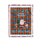 Personalized Gift Tartan Plaid Blanket Clan MacLachlan Ancient With Funny Santa Snowman Reindeer Merry Christmas Fleece Blanket, Home Living Room, Plaid Blanket, Tartan Blanket, Scottish Blanket, Buffalo fleece blanket, Christmas Blanket