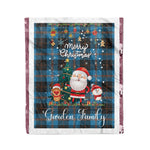 Personalized Gift Tartan Plaid Blanket Clan Garden With Funny Santa Snowman Reindeer Merry Christmas Fleece Blanket, Christmas Blanket, Plaid Blanket, Tartan Blanket,Scottish Blanket