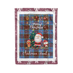Personalized Gift Tartan Plaid Blanket Clan Anderson Modern With Funny Santa Snowman Reindeer Merry Christmas Fleece Blanket, Home Living Room, Plaid Blanket, Tartan Blanket, Scottish Blanket, Buffalo fleece blanket, Christmas Blanket