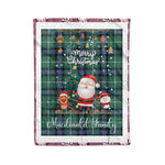 Personalized Gift Tartan Plaid Blanket Clan MacDonald Of The Isles Hunting Ancient With Funny Santa Snowman Reindeer Merry Christmas Fleece Blanket, Home Living Room, Plaid Blanket, Tartan Blanket, Scottish Blanket, Buffalo fleece blanket, Christmas Blanket-Recovered