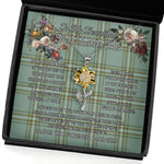 To My Beautiful Soulmate Sunflower Necklace In Your Eyes I Have Found My Home Clan Kelly Tartan Jewelry For Girlfriend, Tartan Sunflower Pendant Necklace, Scottish Tartan Jewelry, valentine necklace, necklace girlfriend, necklace for wife, cute necklaces for girlfriend, jewelry for girlfriend, to my soulmate necklace, to my future wife necklace