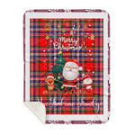 Personalized Gift Tartan Plaid Blanket Clan MacFarlane Modern With Funny Santa Snowman Reindeer Merry Christmas Gift Sherpa Blanket, blue plaid sherpa blanket,blue tartan sherpa blanket,Buchan,buffalo plaid sherpa blanket,christmas sherpa blanket,Christmas Throw Blanket