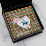 Sea Turtle Necklace Gift for My Beautiful Girlfriend Valentines Necklace Clan Buchanan Tartan Blue Turtle Necklace