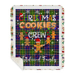 Personalized Gift Tartan Plaid Blanket Clan Whitefoord With Christmas Cookie Baking Crew Christmas Gift Sherpa Blanket, tartan sherpa blanket,buffalo plaid sherpa blanket,christmas sherpa blanket,Christmas Throw Blanket,green plaid sherpa blanket,green sherpa blanket