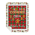 Personalized Gift Tartan Plaid Blanket Clan Chisholm With Christmas Cookie Baking Crew Christmas Gift Sherpa Blanket, tartan sherpa blanket,buffalo plaid sherpa blanket,christmas sherpa blanket,Christmas Throw Blanket,green plaid sherpa blanket,green sherpa blanket