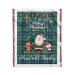 Personalized Gift Tartan Plaid Blanket Clan MacNeill Of Colonsay With Funny Santa Snowman Reindeer Merry Christmas Fleece Blanket, Home Living Room, Plaid Blanket, Tartan Blanket, Scottish Blanket, Buffalo fleece blanket, Christmas Blanket
