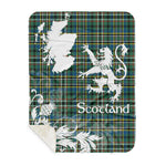 Sherpa Blanket - Tartan Blanket Thistle and Lion Scottish Clan Scott Green Ancient Plaid Blanket, plaid sherpa blanket queen,purple sherpa blanket,queen sherpa blanket,queen size sherpa blanket,red sherpa blanket,scottish tartan blankets,sherpa blanket,sherpa christmas blanket