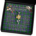 To My Beautiful Soulmate Sunflower Necklace In Your Eyes I Have Found My Home Clan Ferguson of Balquhidder Tartan Jewelry For Girlfriend, Tartan Sunflower Pendant Necklace, Scottish Tartan Jewelry, valentine necklace, necklace girlfriend, necklace for wife, cute necklaces for girlfriend, jewelry for girlfriend, to my soulmate necklace, to my future wife necklace