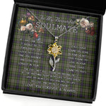 To My Beautiful Soulmate Sunflower Necklace In Your Eyes I Have Found My Home Clan Davidson Tulloch Dress Tartan Jewelry For Girlfriend, Tartan Sunflower Pendant Necklace, Scottish Tartan Jewelry, valentine necklace, necklace girlfriend, necklace for wife, cute necklaces for girlfriend, jewelry for girlfriend, to my soulmate necklace, to my future wife necklace
