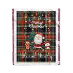 Personalized Gift Tartan Plaid Blanket Clan Stewart High Stewards With Funny Santa Snowman Reindeer Merry Christmas Fleece Blanket, Home Living Room, Plaid Blanket, Tartan Blanket, Scottish Blanket, Buffalo fleece blanket, Christmas Blanket