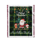 Personalized Gift Tartan Plaid Blanket Clan MacArthur Modern With Funny Santa Snowman Reindeer Merry Christmas Fleece Blanket, Home Living Room, Plaid Blanket, Tartan Blanket, Scottish Blanket, Buffalo fleece blanket, Christmas Blanket