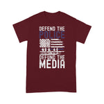 Scotstee Shop - Vintage Defend Police Defund Media USA American Flag 4th Of July Shirt Defund The Media Shirts Police Mom Shirts