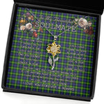 To My Beautiful Soulmate Sunflower Necklace In Your Eyes I Have Found My Home Clan Gordon Modern Tartan Jewelry For Girlfriend, Tartan Sunflower Pendant Necklace, Scottish Tartan Jewelry, valentine necklace, necklace girlfriend, necklace for wife, cute necklaces for girlfriend, jewelry for girlfriend, to my soulmate necklace, to my future wife necklace